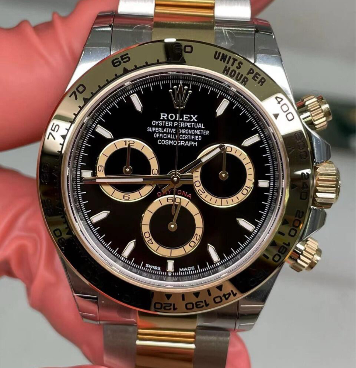 Gleaming watch crystal