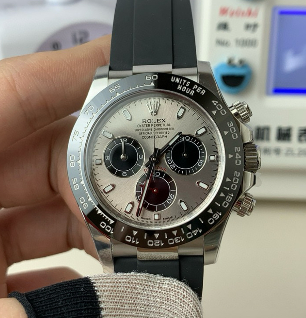 Gleaming watch on wrist
